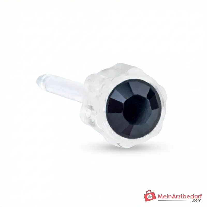 Blomdahl Erstohrstecker Bezel Kunststoff schwarz, 4 mm, 10 Stk.