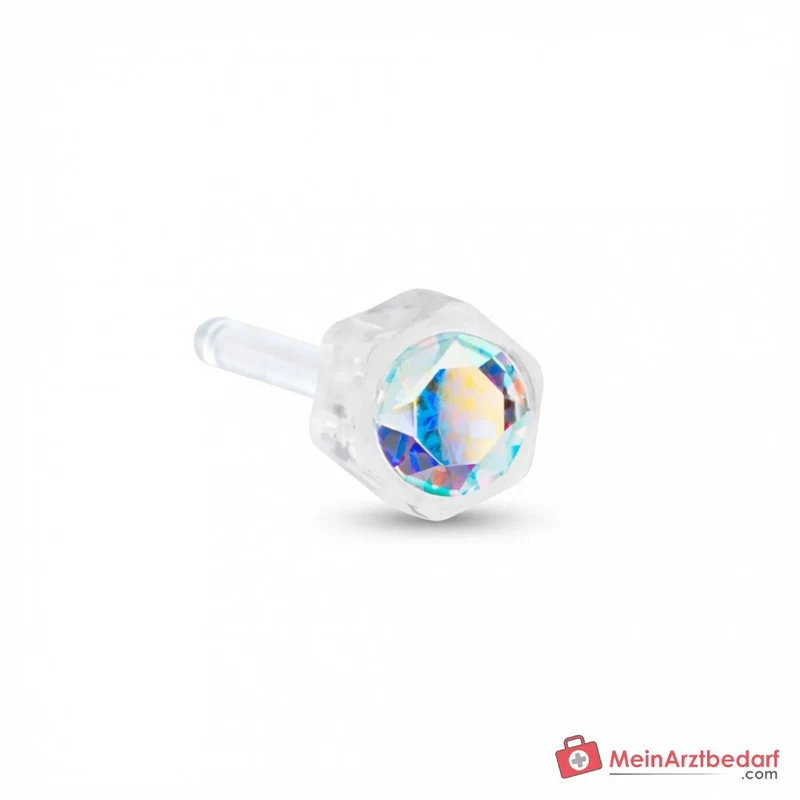 Blomdahl Erstohrstecker Bezel Kunststoff Regenbogen, 4 mm, 10 Stk.