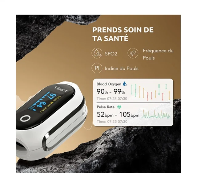 Viatom Oxymètre de pouls SpO₂ rechargeable Bluetooth CE