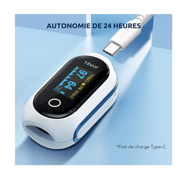 Viatom Oxymètre de pouls SpO₂ rechargeable Bluetooth CE