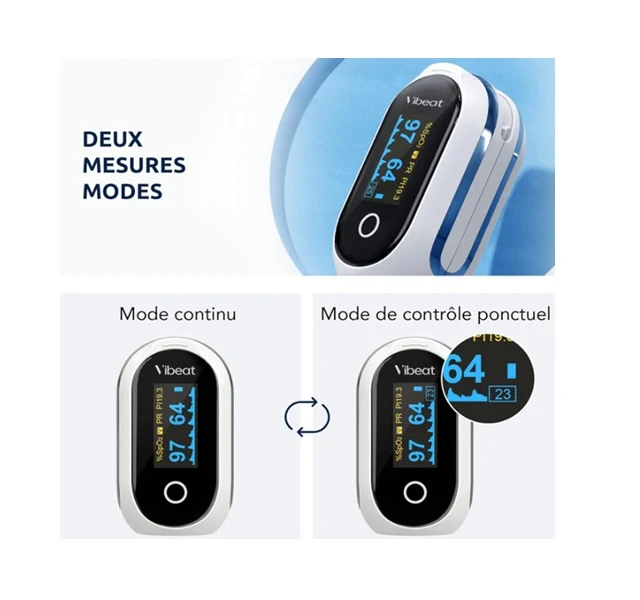 Viatom Oxymètre de pouls SpO₂ rechargeable Bluetooth CE