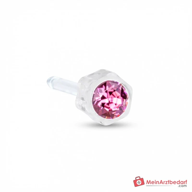 Blomdahl Erstohrstecker Bezel Kunststoff rosa, 4 mm, 10 Stk.