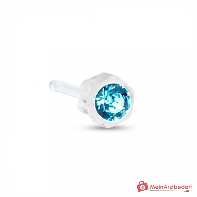 Blomdahl Erstohrstecker Bezel Kunststoff Aquamarine, 4 mm, 10 Stk.