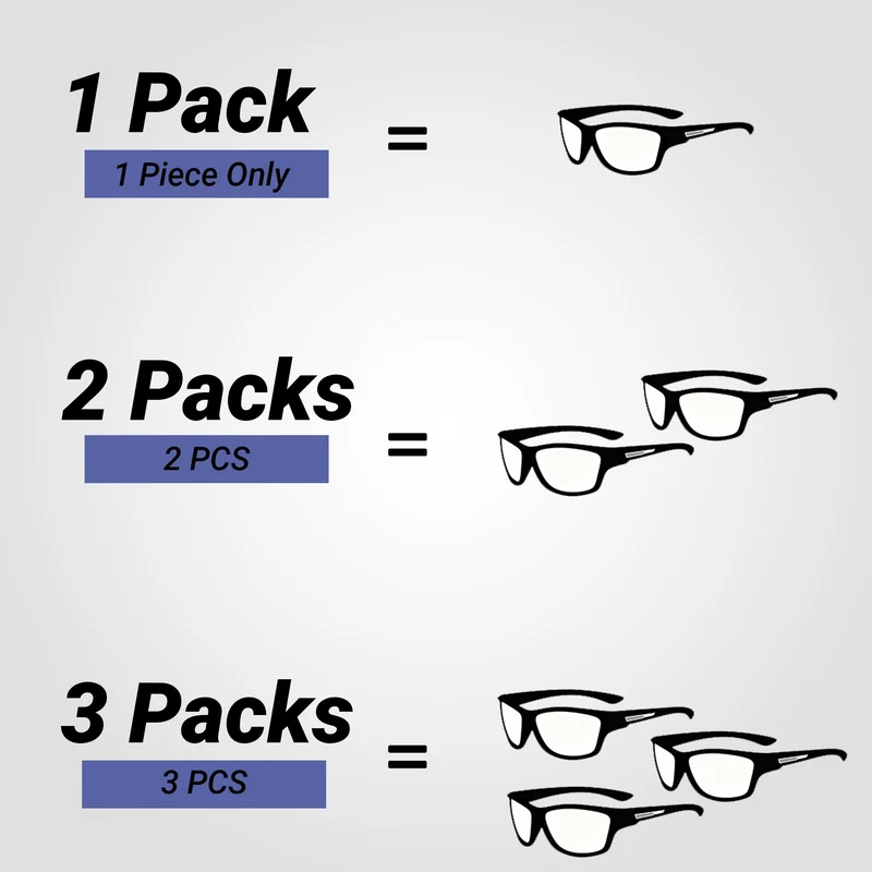 Polarisierte Sport-Sonnenbrillen für Herren zum Angeln – 2er-Pack + Kostenloses Augenstrainer-Band