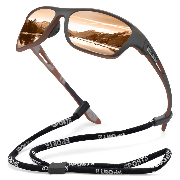 Polarisierte Sport-Sonnenbrillen für Herren zum Angeln – 2er-Pack + Kostenloses Augenstrainer-Band