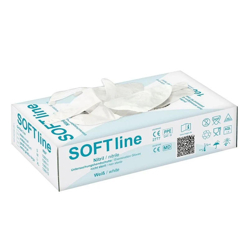 SOFT line Nitril handschoenen - wit- 100 stuks - Extra Large