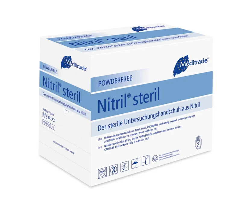 Meditrade Nitril® Steril - blauw - 50 stuks - Medium