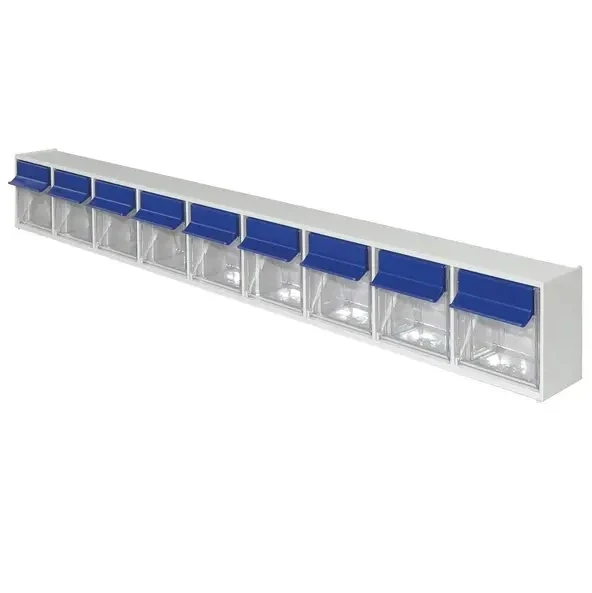 Spuit en naald dispenser Small met blauwe handgrepen 9 vakken