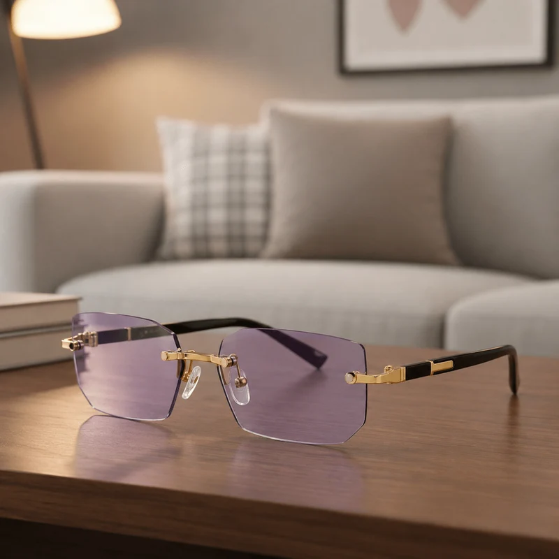 SHADEVISTA – Rechteckige rahmenlose Sonnenbrille mit UV400-Schutz