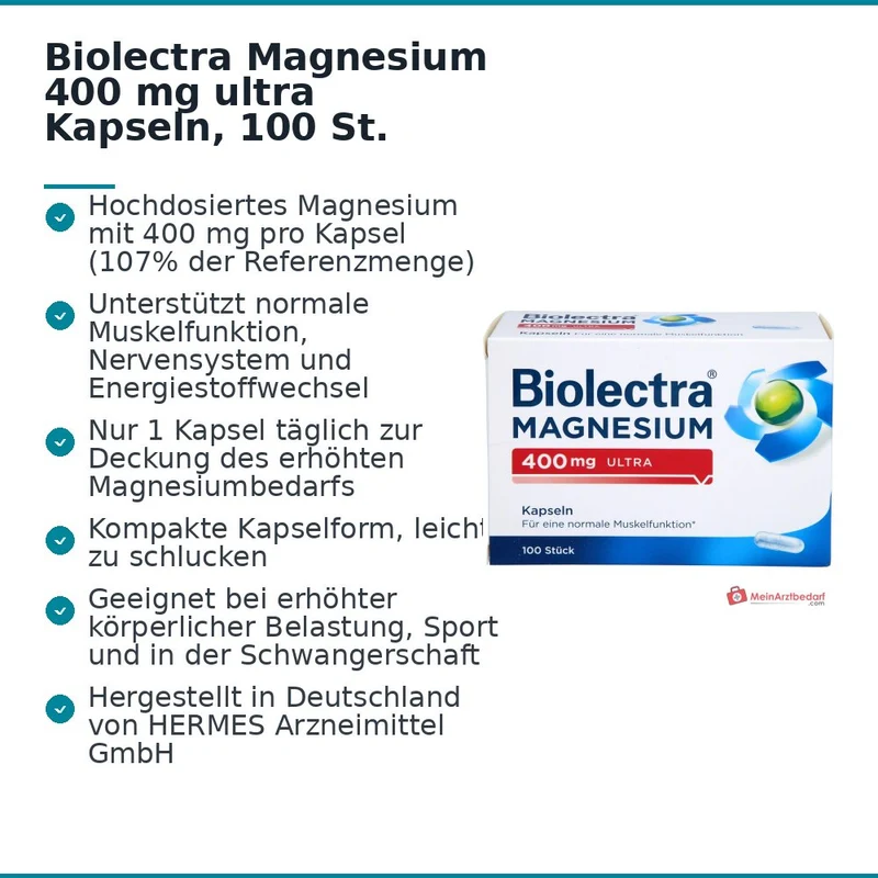 Biolectra Magnesium 400 mg ultra Kapseln, 100 St.