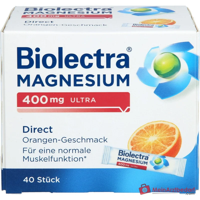 Biolectra Magnesium 400 mg ultra Direct Orangengeschmack Micro-Pellets, 40 Sticks