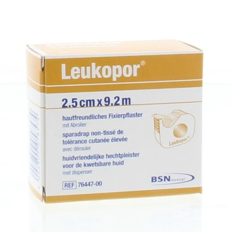 Leukopor 9,2 m x 2,5 cm in dispenser 1 stuk