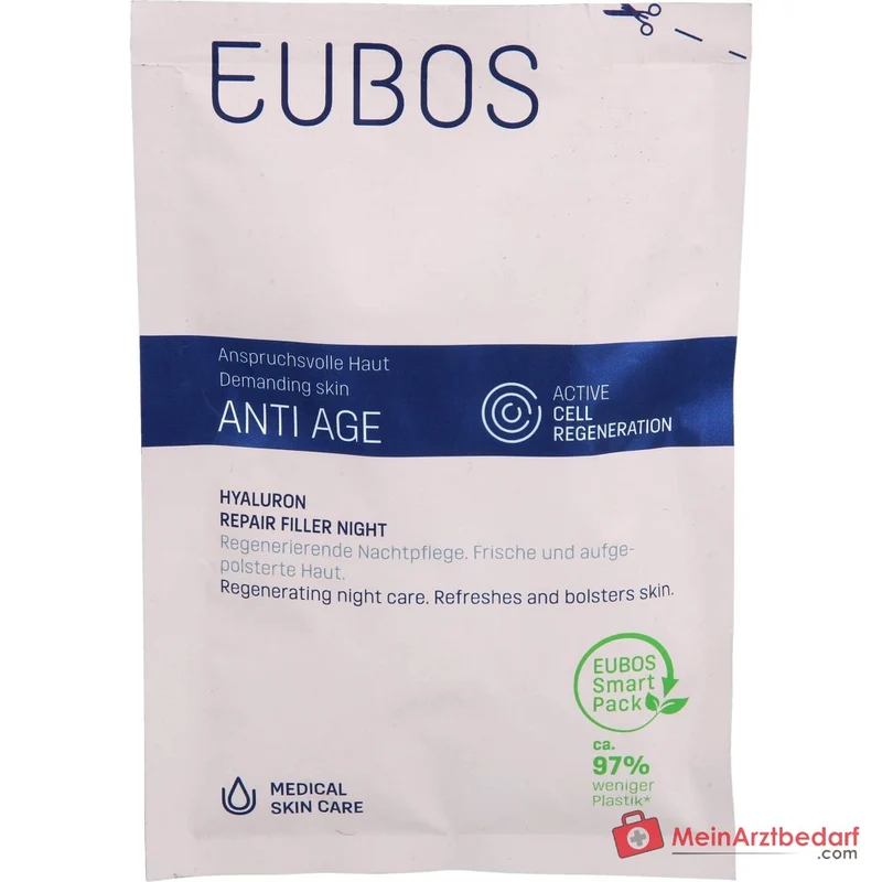 Eubos Anti Age Hyaluron Repair Filler Night Nachtcreme Nachfüllbeutel, 50 ml