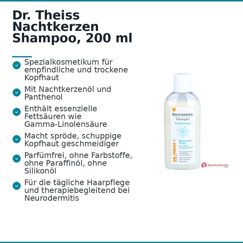 Dr. Theiss Nachtkerzen Shampoo Nachtkerzenöl / Panthenol Spezialkosmetikum, 200 ml