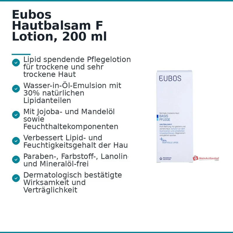 Eubos Hautbalsam F Glycerin / Jojobaöl / Mandelöl Lotion, 200 ml
