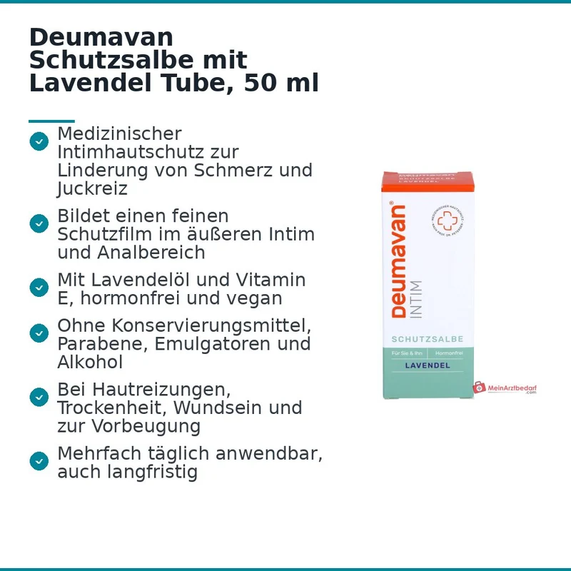Deumavan Schutzsalbe mit Lavendel Paraffinum Liquidum / Petrolatum / Paraffin / Tocopheryl Acetate / Lavandula Angustifolia Oil Fettsalbe, 50 ml
