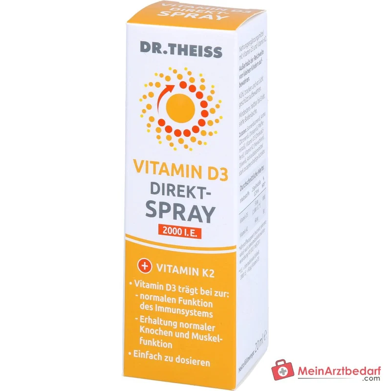 Dr. Theiss Vitamin D3 Direkt-Spray Cholecalciferol / Menachinon Mundspray, 20 ml