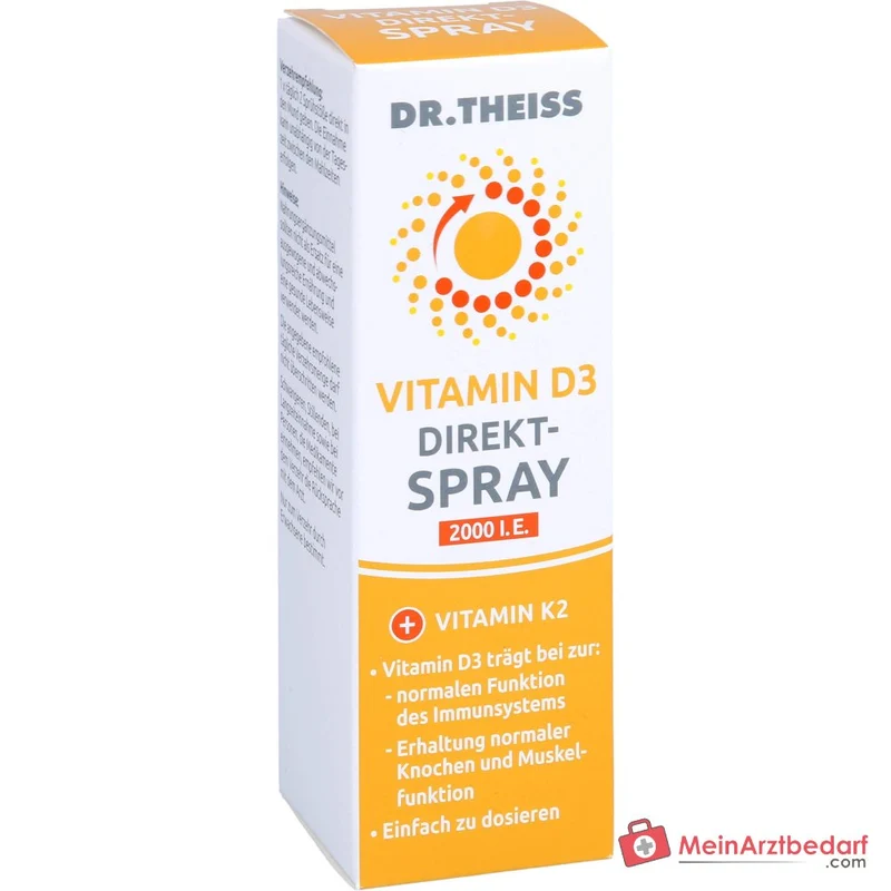 Dr. Theiss Vitamin D3 Direkt-Spray Cholecalciferol / Menachinon Mundspray, 20 ml