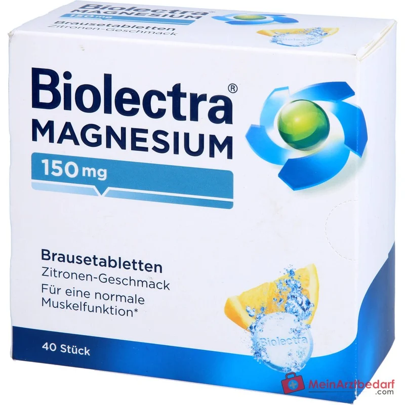 Biolectra Magnesium 150 mg Brausetabletten mit Zitronengeschmack, 40 St.