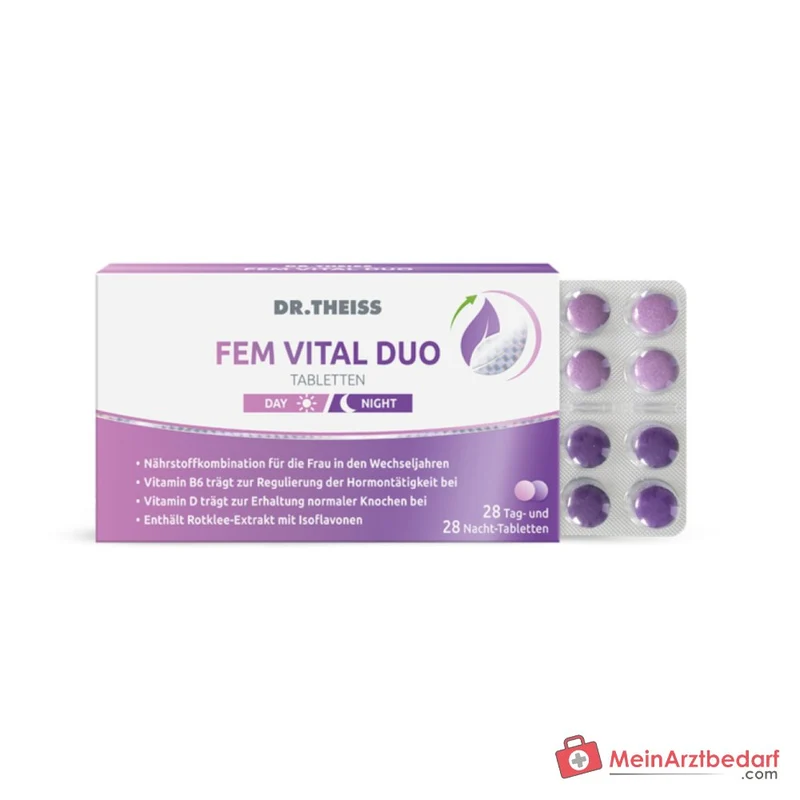 Dr. Theiss Fem Vital Duo Vitamin B6 / Vitamin C / Vitamin D / Vitamin E / Chrom / Magnesium / Zink Tabletten, 56 St.
