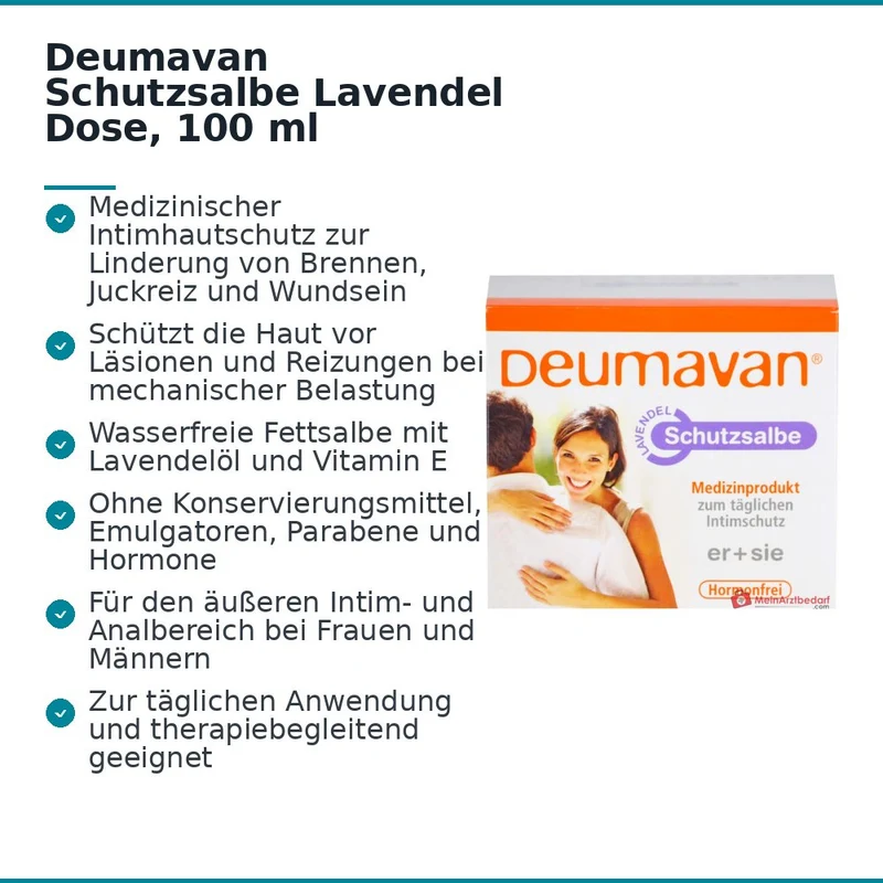 Deumavan Schutzsalbe Lavendel Paraffinum Liquidum / Petrolatum / Paraffin / Tocopheryl Acetate / Lavandula Angustifolia Oil / Linalool Fettsalbe, 100 ml