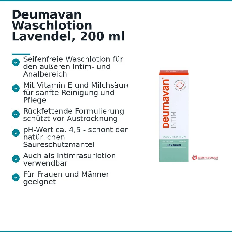 Deumavan Intim Waschlotion Lavendel mit Vitamin E / Milchsaeure Lotion, 200 ml