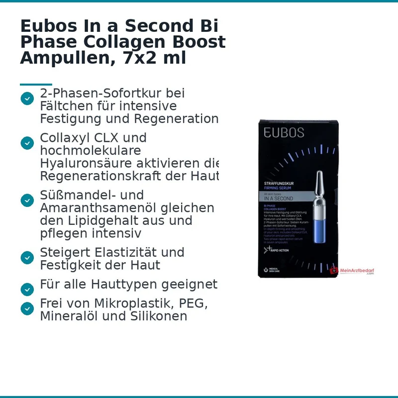 Eubos In a Second Bi Phase Collagen Boost Collaxyl CLX / Hyaluronsäure / Süßmandelöl / Amaranthsamenöl Ampullen, 7x2 ml