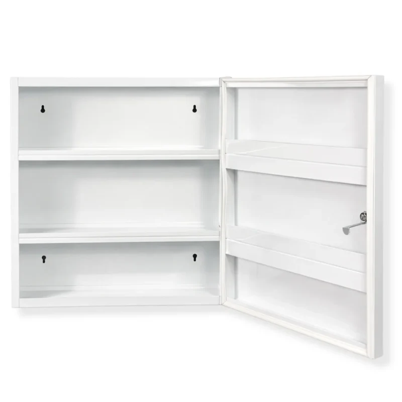 FAP Verbandschrank D, Metall, staubgeschützt mit Dichtung, abschließbar, Weiß, 48,5 × 40 × 15 cm