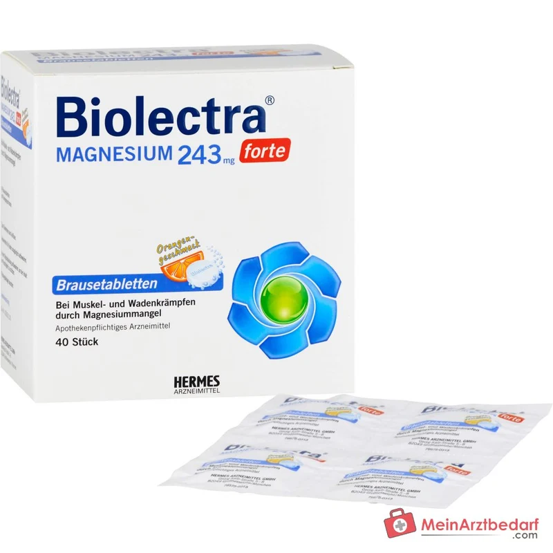Biolectra Magnesium Magnesiumoxid Brausetabletten Orangengeschmack 243 mg, 40 St.