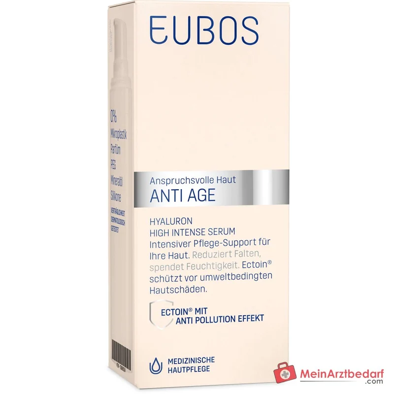 Eubos Anti Age Hyaluron High Intense Serum Hyaluronsäure / Ectoin / Niacinamid / Panthenol / Vitamin E Gesichtsserum, 30 ml