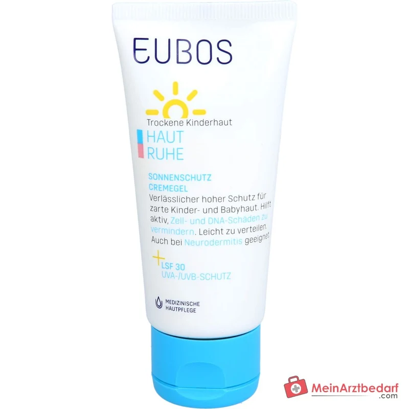Eubos Kinder Haut Ruhe Sonnenschutz Panthenol / Vitamin E / Coenzym Q10 CremeGel LSF 30, 50 ml