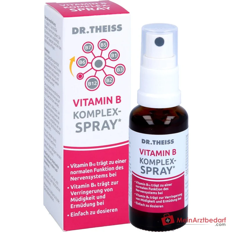 Dr. Theiss Vitamin B Komplex-Spray Thiamin / Riboflavin / Niacin / Pantothensäure / Pyridoxin / Biotin / Cobalamin Mundspray, 30 ml