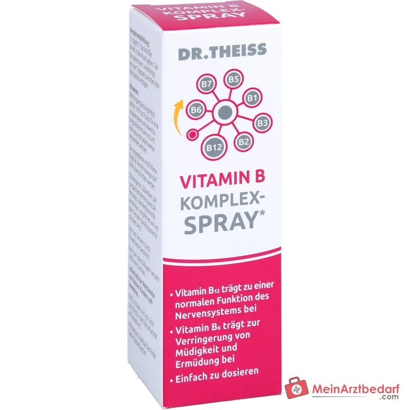 Dr. Theiss Vitamin B Komplex-Spray Thiamin / Riboflavin / Niacin / Pantothensäure / Pyridoxin / Biotin / Cobalamin Mundspray, 30 ml