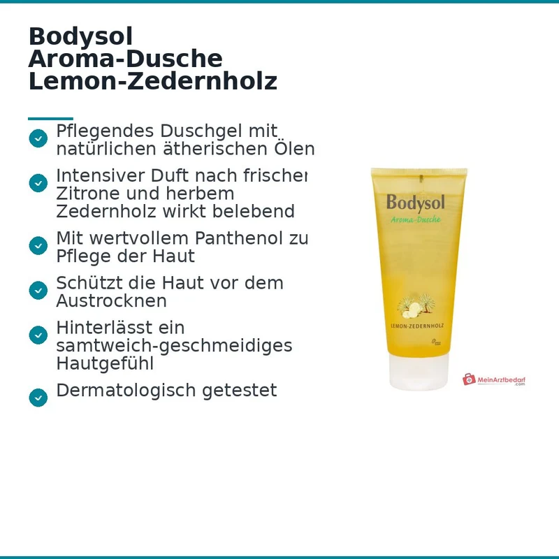 Bodysol Aroma-Dusche Lemon-Zedernholz Duschgel mit Panthenol, 100 ml