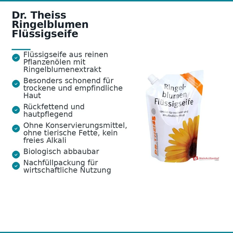 Dr. Theiss Ringelblumen Flüssigseife Ringelblumenextrakt Nachfüllpackung, 500 ml