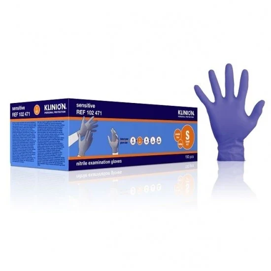 Klinion Nitrile Sensitive handschoenen - paars - Small - 150 stuks