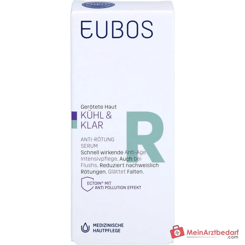 Eubos Kühl und Klar Anti-Rötung Serum Ectoin / Panthenol / Helichrysum Italicum Extrakt Konzentrat, 30 ml