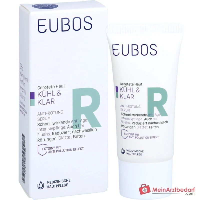 Eubos Kühl und Klar Anti-Rötung Serum Ectoin / Panthenol / Helichrysum Italicum Extrakt Konzentrat, 30 ml