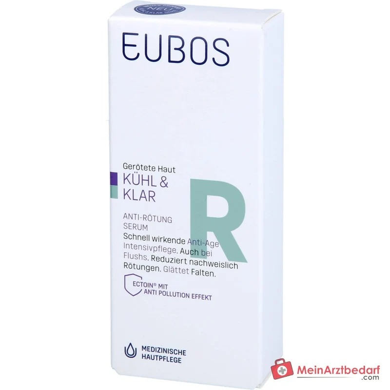 Eubos Kühl und Klar Anti-Rötung Serum Ectoin / Panthenol / Helichrysum Italicum Extrakt Konzentrat, 30 ml