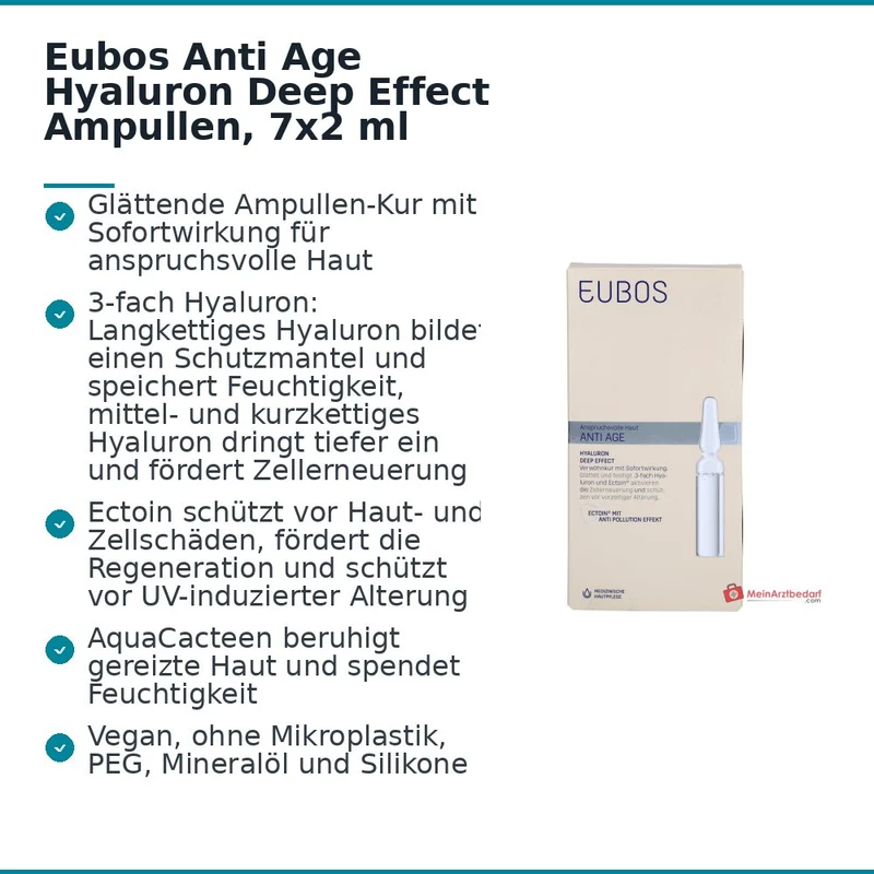Eubos Anti Age Hyaluron Deep Effect Hyaluronsaeure / Ectoin Ampullen, 7 x 2 ml