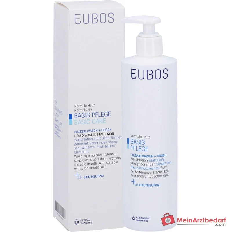 Eubos Basis Pflege Flüssig Wasch + Dusch Waschlotion mit Dosierspender, 400 ml