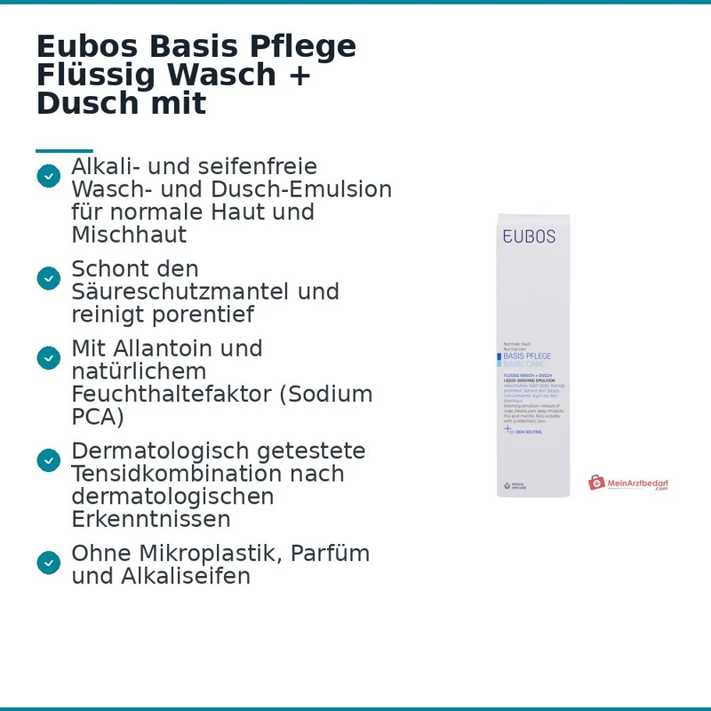 Eubos Basis Pflege Flüssig Wasch + Dusch Waschlotion mit Dosierspender, 400 ml