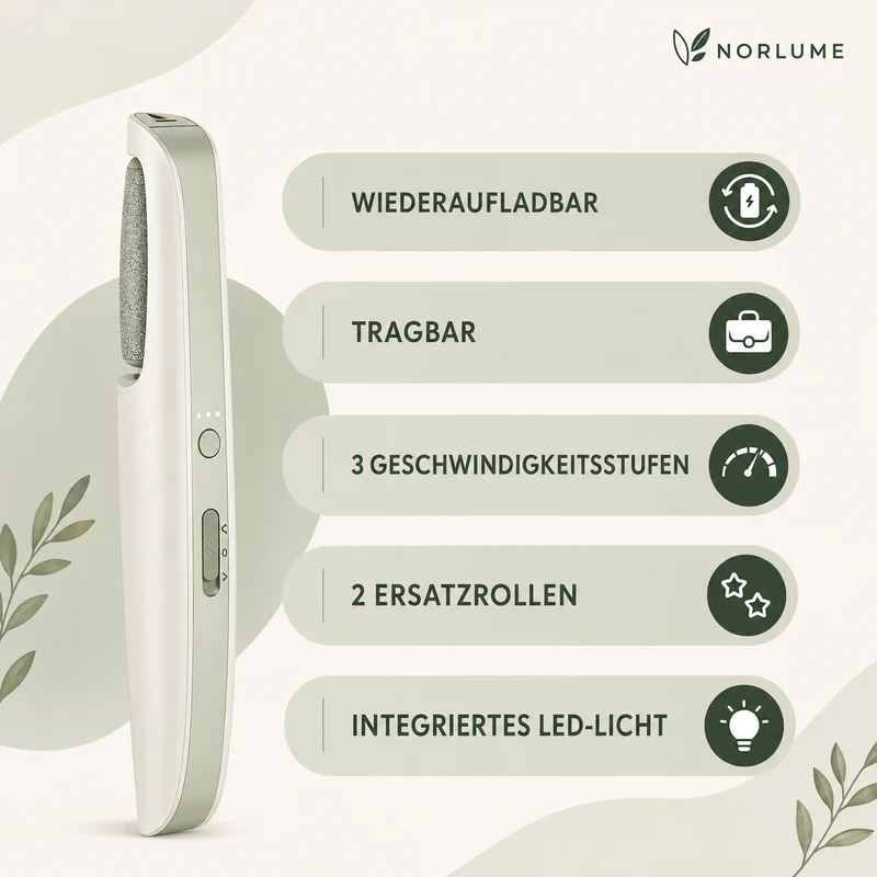 Elektrischer Hornhautentferner mit LED - Kabellos für Fußpflege