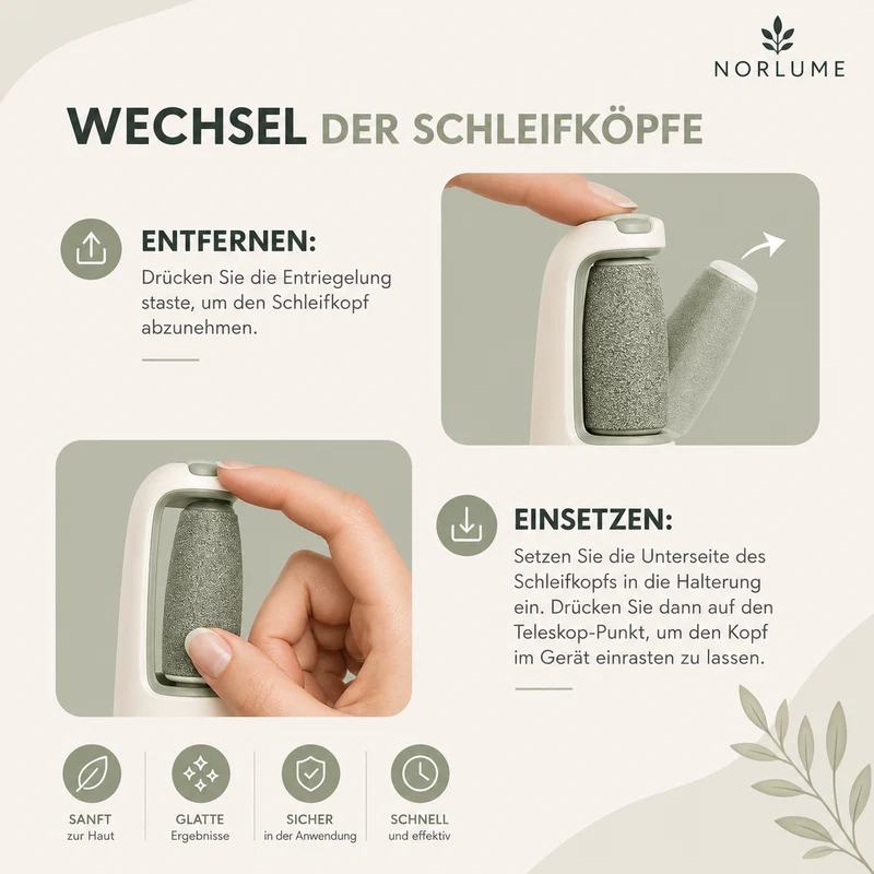 Elektrischer Hornhautentferner mit LED - Kabellos für Fußpflege
