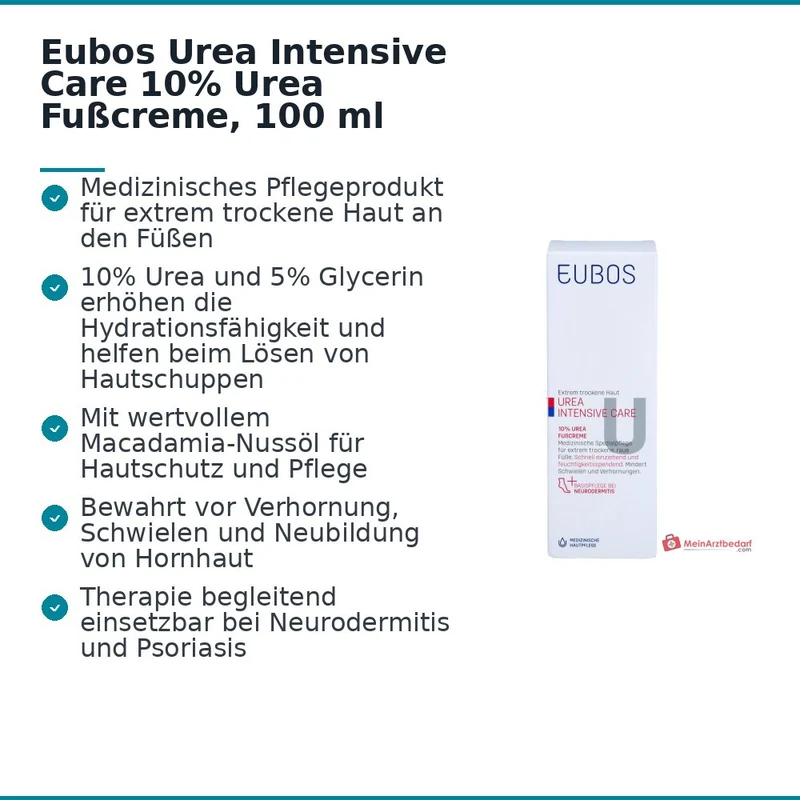 Eubos Urea Intensive Care 10% Urea / Glycerin Fußcreme, 100 ml