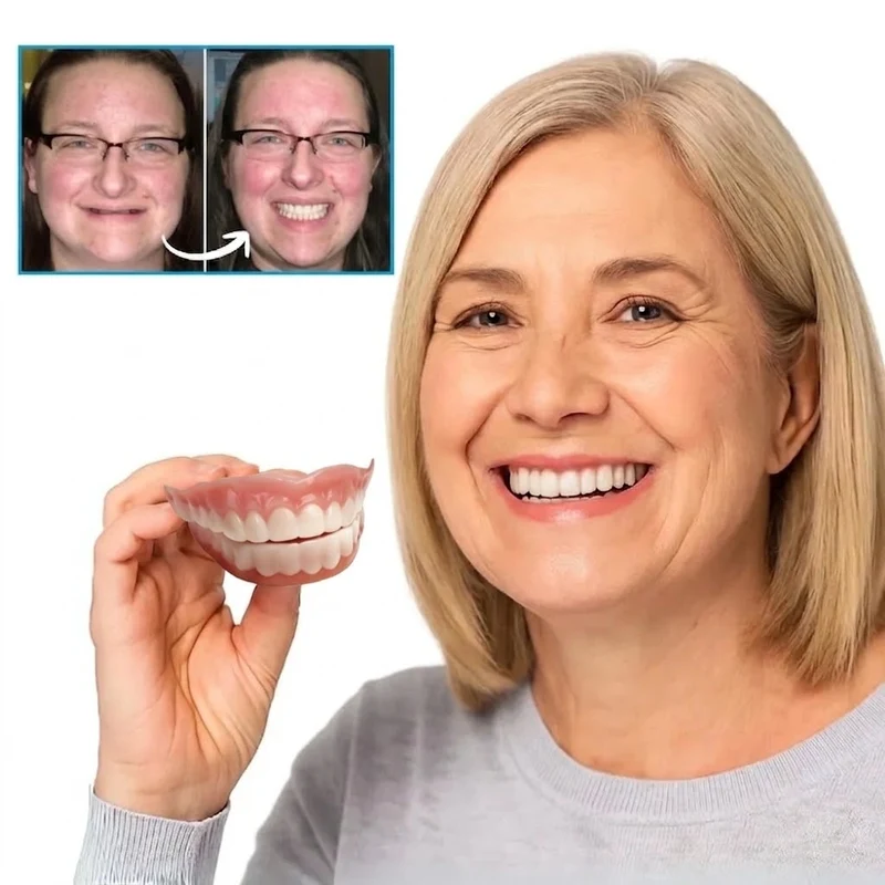 Flexible Zahnprothese Set Ober- & Unterkiefer aus weichem Silikon