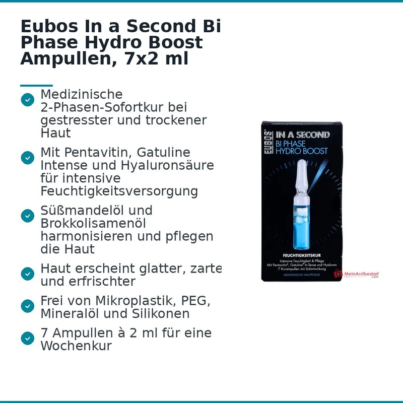 Eubos In a Second Bi Phase Hydro Boost Pentavitin / Gatuline Intense / Hyaluronsäure Ampullen, 7 x 2 ml