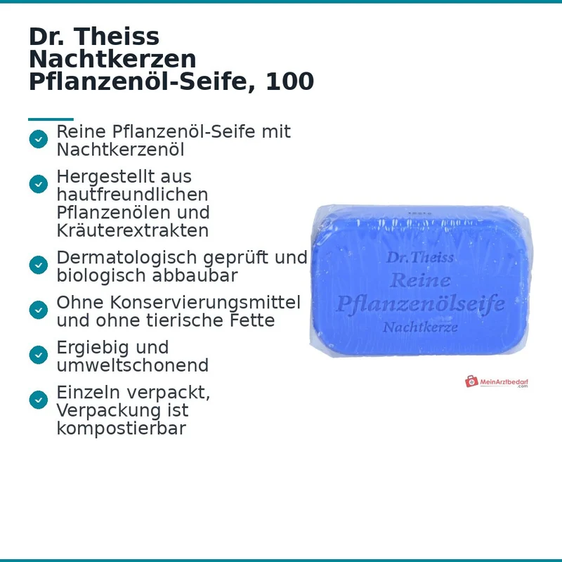 Dr. Theiss Nachtkerzen Pflanzenöl-Seife mit Nachtkerzenöl, 100 g