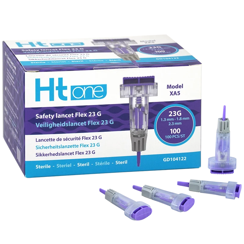 Ht One veiligheidslancet Flex 23G (1.3/1.8/2.3mm) 100 stuks