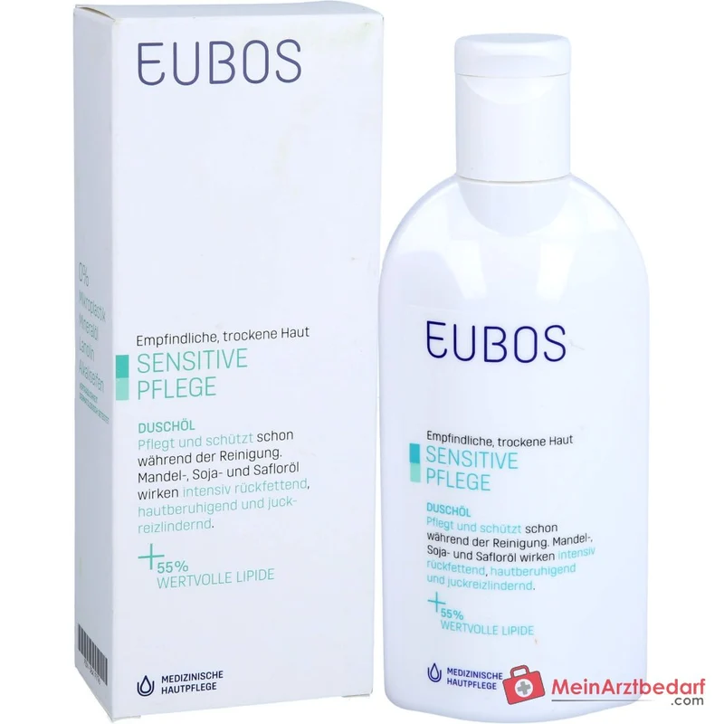 Eubos Sensitive Duschöl F Mandelöl / Sojaöl / Safloröl Duschöl, 200 ml